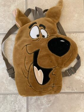 Vintage 90s Scooby-Doo Plush Kids Backpack - Brown Character Bag